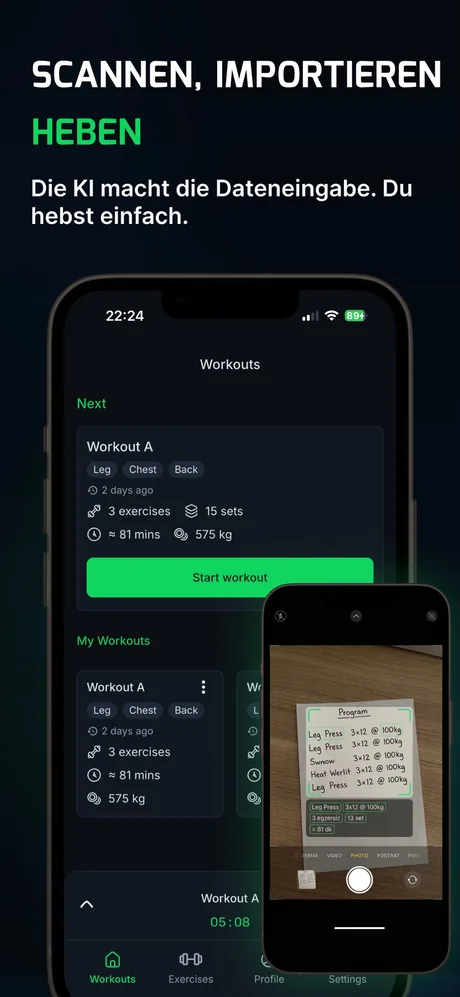 Jeden satz und jede wiederholung tracken