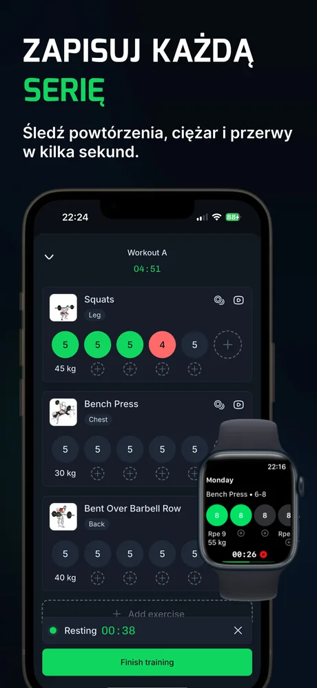 WLog: Dziennik Treningowy Gym app screenshot