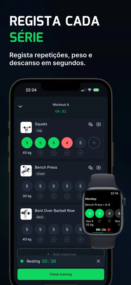 WLog: Gym Log Treino Ginásio app screenshot