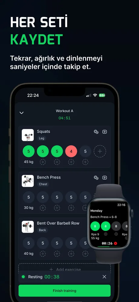 WLog - Gym & Fitness Spor app screenshot